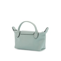 green verbena leather pochette le pliage xtra with shoulder strap