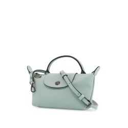 green verbena leather pochette le pliage xtra with shoulder strap