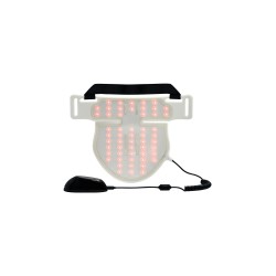 white eco-leather led neck and décolleté band with red light