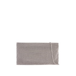 la petite evening bag in crystal on silver with shoulder strap