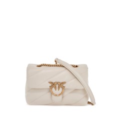 white silk leather shoulder bag with golden chain