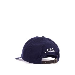 navy blue cotton hat with bear embroidery