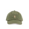 olive green cotton sports cap with embroidered logo