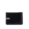 black calfskin wallet with large logo