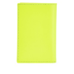 compact wallet in fluorescent yellow goat leather