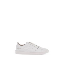 white leather sneakers with minimalist design