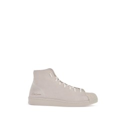 high-top pro model sneakers in light gray suede with velcro closure