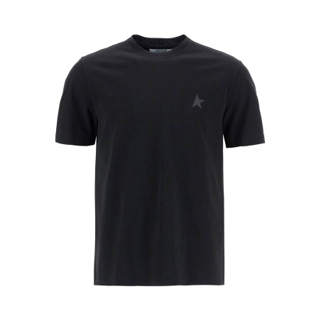 black cotton t-shirt with visible logo