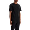 black cotton t-shirt with visible logo