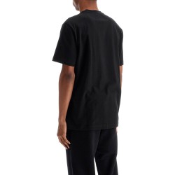 black cotton t-shirt with visible logo