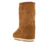 high suede boots in cognac with wedge embroidery