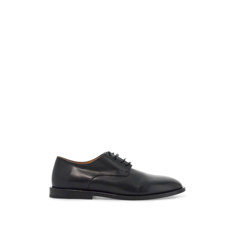 black calf leather derby shoes with glossy finish