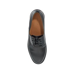 black calf leather derby shoes with glossy finish