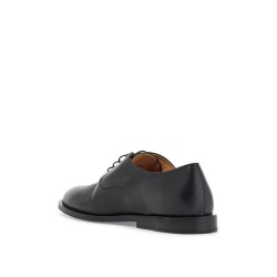 black calf leather derby shoes with glossy finish