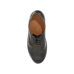 dark brown calfskin derby with leather sole