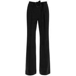 elegant pink recycled polyester women's trousers