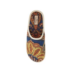 multicolor floral cotton slide slippers for home and short outings