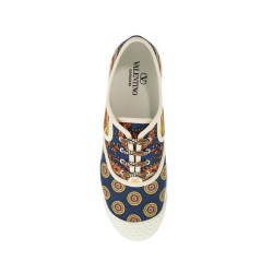 multicolor cotton sneakers with elaborate print