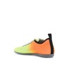 lime green and fluorescent orange sporty sneakers in cotton and pu bold design