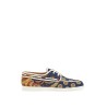 blue cotton boat shoes with paisley pattern