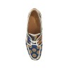 blue cotton boat shoes with paisley pattern