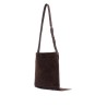 medium dark brown suede fringe crossbody bag