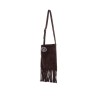 medium dark brown suede fringe crossbody bag