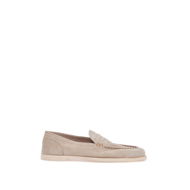 men's suede lace-up shoes in sand with flexible sole