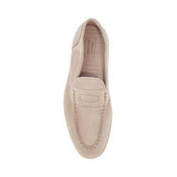 men's suede lace-up shoes in sand with flexible sole