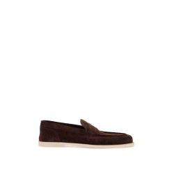 dark brown suede casual shoes with velcro closure