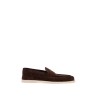 dark brown suede casual shoes with velcro closure