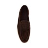 dark brown suede casual shoes with velcro closure