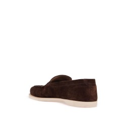 dark brown suede casual shoes with velcro closure