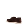 dark brown suede casual shoes with velcro closure