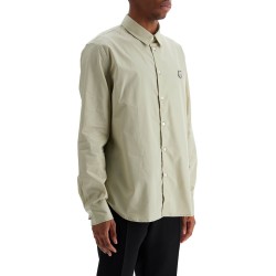 light green cotton shirt with fox embroidery