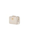 mini camera case in ivory leather with adjustable strap and golden details