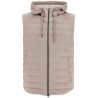 sleeveless down jacket in dove gray polyester with quilted hood