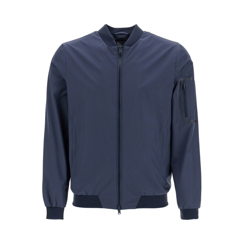 bomber in poliestere blu scuro con gore windstopper impermeabile