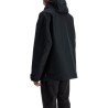 short black waterproof jacket for men in polyester with hood