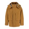 light brown waterproof short jacket in polyester with hood