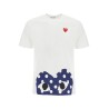 t-shirt in cotone bianco con cuore rosso unisex