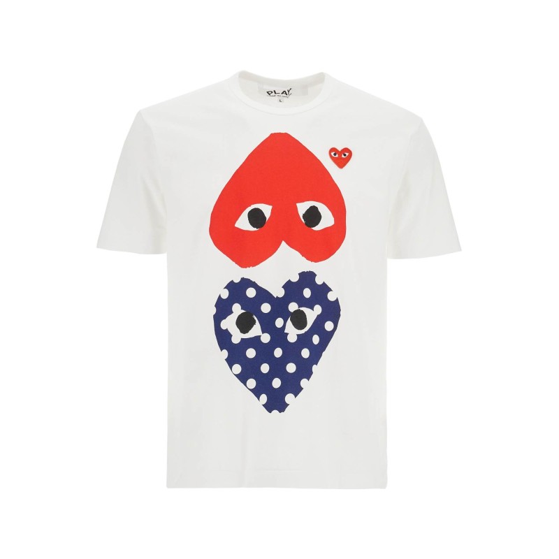 unisex t-shirt in white cotton with graphic heart