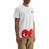 t-shirt in cotone bianco con cuore rosso unisex