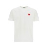 t-shirt cotone bianco con logo cuore rosso unisex