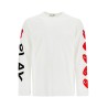 unisex t-shirt in white cotton with heart logo print