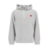 unisex light grey cotton hoodie with red heart