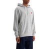 unisex light grey cotton hoodie with red heart