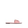 flat slipper in pink calfskin with embossed dg logo