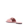 flat slipper in pink calfskin with embossed dg logo