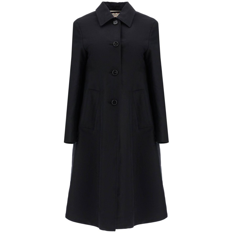 minimalist black cotton raincoat for women